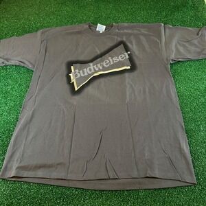 Vintage Budweiser Graphic T-Shirt Beer Y2K 90s Tee Gildan Gray Mens XXL 2XL